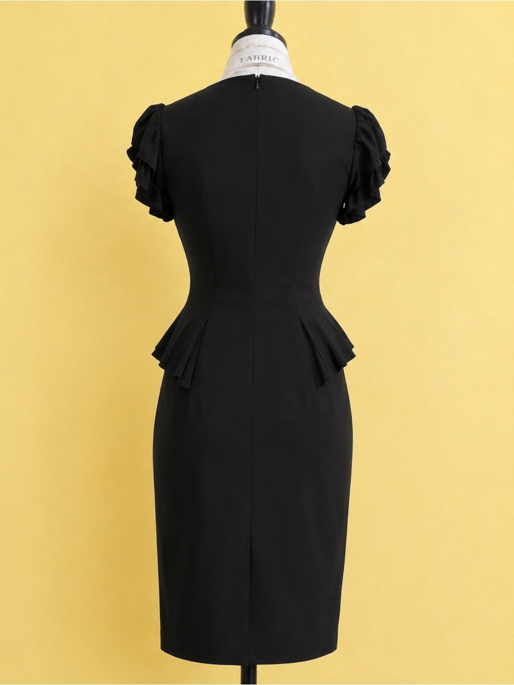 Rebecca Taylor “Daria” Peplum Style Black Dress Size 6 - Picture 5 of 6